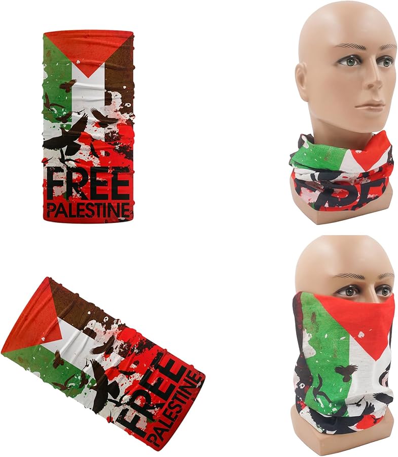 Palestine Flag Headband Multifunctional Windproof Face Scarf Bandana - Image 2